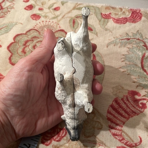 Vintage John Wright White Black Cast Iron Still Penny Lamb or Sheep Stand Bank - Picture 7 of 12